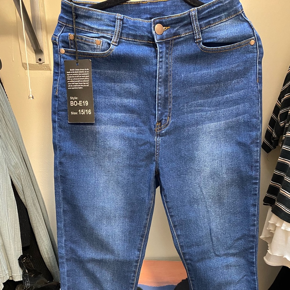 Fashion Nova High Rise Jeans- Blue Wash- Size 15